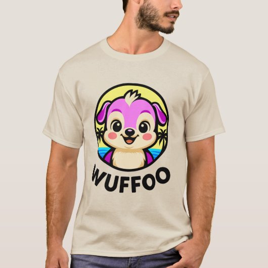 Wuffoo Adventures Cute Kawaii Puppy animation logo T-Shirt (Vorderseite)