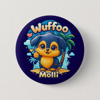 Wuffoo Molli Cute Kawaii Puppy Tropical Island Button