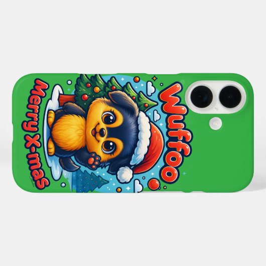 Wuffoo Molli Merry X-mas Kawaii 3D Holiday Case-Mate iPhone Hülle (Rückseite (Horizontal))