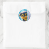 Wuffoo Molli Süße Kawaii-Hunde-Eishöhle Runder Aufkleber (Tasche)