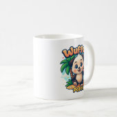 Wuffoo Poppi Cute Kawaii Puppy Tropical Island Kaffeetasse (VorderseiteRechts)