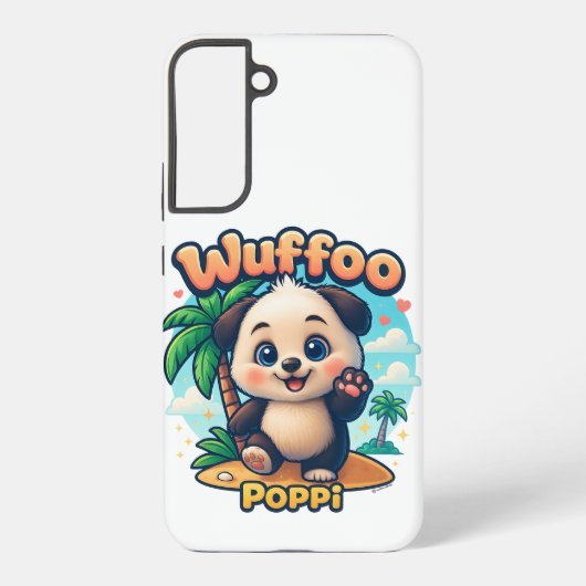 Wuffoo Poppi Cute Kawaii Puppy Tropical Island Samsung Galaxy Hülle (Rückseite)