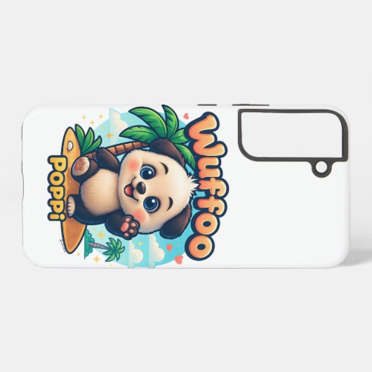 Wuffoo Poppi Cute Kawaii Puppy Tropical Island Samsung Galaxy Hülle (Rückseite (Horizontal))