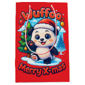 Wuffoo Poppi Merry X-mas Kawaii 3D Holiday Mittlere Geschenktüte (Vorderseite)