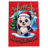 Wuffoo Poppi Merry X-mas Kawaii 3D Holiday Mittlere Geschenktüte (Rückseite)