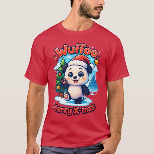 Wuffoo Poppi Merry X-mas Kawaii 3D Holiday T-Shirt (Vorderseite)