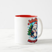 Wuffoo Poppi Merry X-mas Kawaii 3D Holiday Zweifarbige Tasse (VorderseiteRechts)