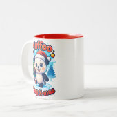 Wuffoo Poppi Merry X-mas Kawaii 3D Holiday  Zweifarbige Tasse (Vorderseite Links)