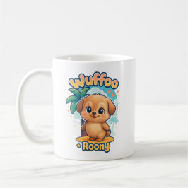 Wuffoo Roony Cute Kawaii Puppy Tropical Island Kaffeetasse
