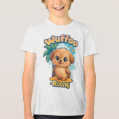 Wuffoo Roony Cute Kawaii Puppy Tropical Island Tri-Blend Shirt (Vorderseite)