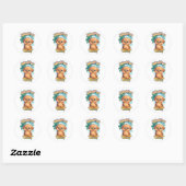 Wuffoo Roony Cute Kawaii Puppy Tropical stickers (Blatt)