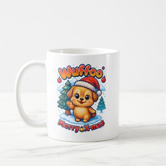 Wuffoo Roony Merry X-mas Kawaii 3D Holiday Kaffeetasse (Links)