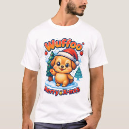 Wuffoo Roony Merry X-mas Kawaii 3D Holiday T-Shirt