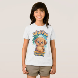 Wuffoo Roony Süßer Kawaii Welpe Tropeninsel Tri-Blend Shirt