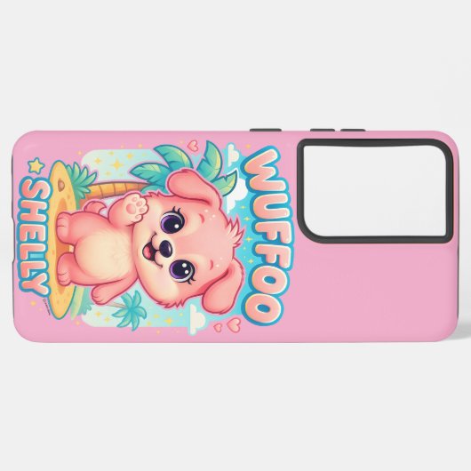 Wuffoo Shelly Kawaii Puppy Tropical Island Samsung Galaxy Hülle (Linke Seite)
