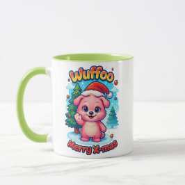 Wuffoo Shelly Merry X-mas Kawaii 3D Holiday Tasse