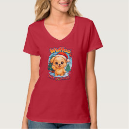Wuffoo Starssie Frohe Weihnachten Kawaii 3D Feiert T-Shirt