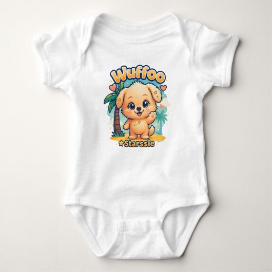 Wuffoo Starssie Kawaii Puppy Tropical Island Baby Strampler (Vorderseite)