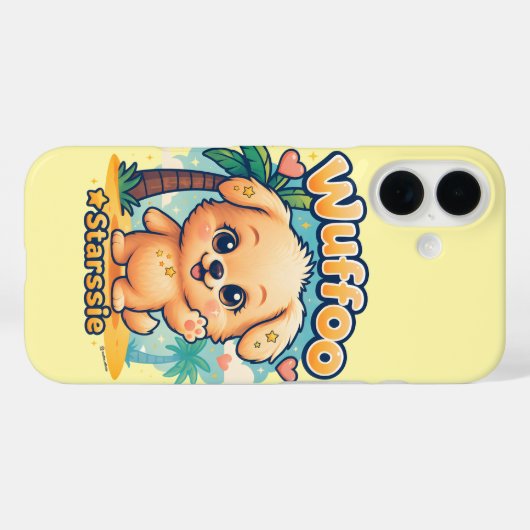 Wuffoo Starssie Kawaii Puppy Tropical Island Case-Mate iPhone Hülle (Rückseite (Horizontal))