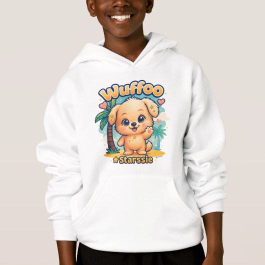 Wuffoo Starssie Kawaii Puppy Tropical Island Hoodie (Vorderseite)