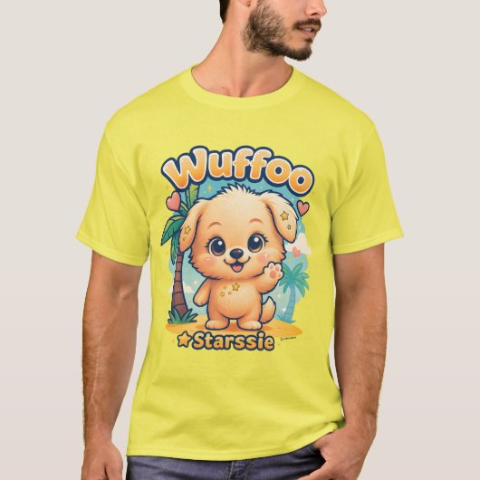 Wuffoo Starssie Kawaii Puppy Tropical Island tee (Vorderseite)