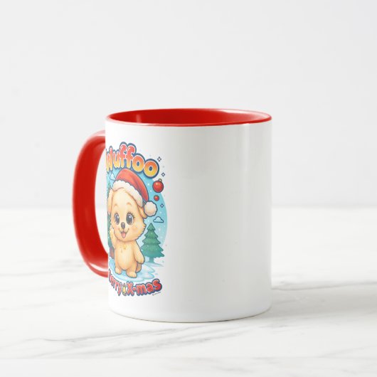 Wuffoo Starssie Merry X-mas Kawaii 3D Holiday Tasse (Vorderseite Links)