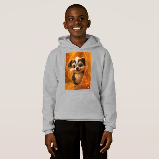 Wuffoo Surffie Cute Kawaii Puppy Amber Hoodie (Vorne ganz)
