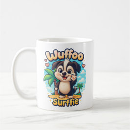 Wuffoo Surffie Cute Kawaii Puppy Tropical Island Kaffeetasse