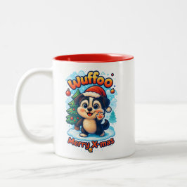 Wuffoo Surffie Frohe Weihnachten Kawaii 3D Feierta Zweifarbige Tasse