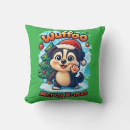 Wuffoo Surffie Merry X-mas Kawaii 3D Holiday Kissen