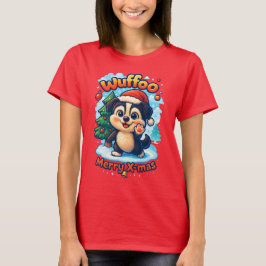 Wuffoo Surffie Merry X-mas Kawaii 3D Holiday T-Shirt