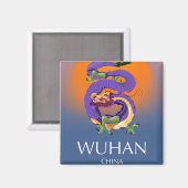 Wuhan China Dragon Reiseplakat Magnet (Vorderseite/Rückseite)