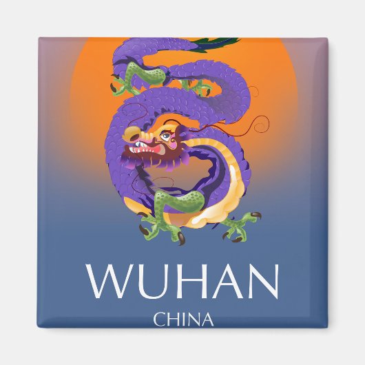 Wuhan China Dragon Reiseplakat Magnet (Vorne)