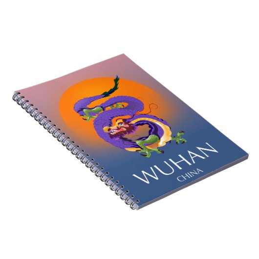 Wuhan China Dragon Reiseplakat Notizblock (Rechte Seite)