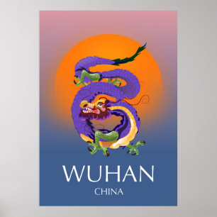 Wuhan China Dragon Reiseplakat Poster
