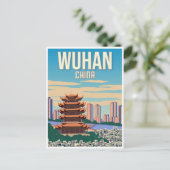 Wuhan China Vintage Retro-Tourismus Postkarte (Stehend Vorderseite)