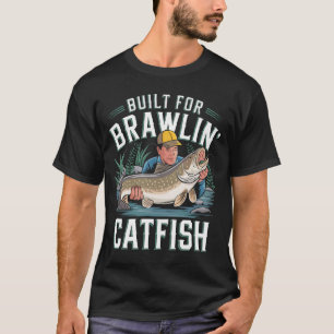 Wühlende Welsfischerei Fisch Angler Fischer Katze T-Shirt