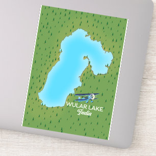 Wular Lake India Map Aufkleber