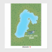 Wular Lake India Map Aufkleber (Blatt)