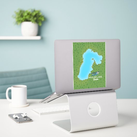 Wular Lake India Map Aufkleber (Laptop auf Schreibtisch)
