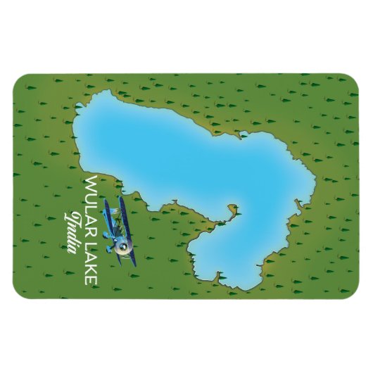 Wular Lake India Map Magnet (Horizontal)