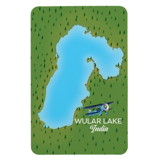 Wular Lake India Map Magnet (Vertikal)