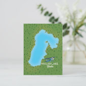 Wular Lake India Map Postkarte (Stehend Vorderseite)