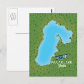 Wular Lake India Map Postkarte (Vorne/Hinten)