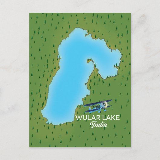 Wular Lake India Map Postkarte (Vorderseite)