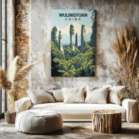 Wulingyuan China Leinwanddruck Reiseplakat Kunst