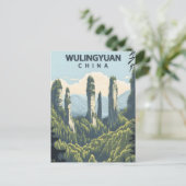 Wulingyuan China Vintage Reise Postkarte (Stehend Vorderseite)