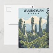 Wulingyuan China Vintage Reise Postkarte (Vorne/Hinten)