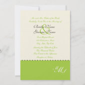 Wulstige grüne Grenzeinladung Einladung (Rückseite)