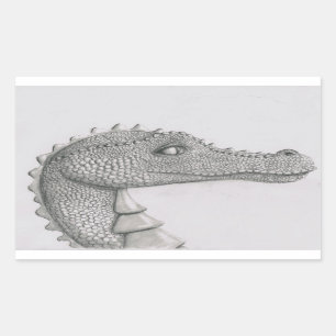 Wulstiger Drache Rechteckiger Aufkleber